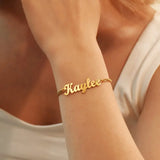 Handmade Name Charm Curb Chain Bracelet - image 1