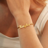 Handmade Name Charm Curb Chain Bracelet - image 7