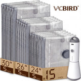 VACBIRD X7 Cordless Travel Vacuum Bag Set with Rechargeable Pump – 9/12/15/20/24 Pack