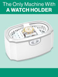 Gem Glow Ultrasonic Cleaning Machine for Jewelry & Watches, with Timer & Watch Holder, Stainless Steel