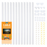Simple Cord Set of Plastic Twelve 25-inch Wall Cable Management Covers, White