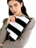 Women's Striped/rhombus/leaf/dot Cloud Handbag, Clip Closure Crossbody Bag, Lightweight Foldable for Daily Use, Gifts for Friends and Valentine's Day