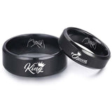 King and Queen Titanium Steel Couple Ring Set - image 11