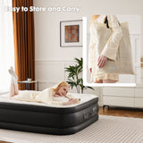 CONCETTA Twin Size 18" Air Mattress, Inflatable Bed with Built-in Pump, Quick Setup & Comfortable Support for Home and Travel