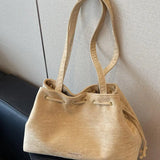 【Black Friday】Autumn and winter casual retro exquisite drawstring closure tote bag, fashionable and versatile large capacity shoulder bag, suitable for dates, parties and daily social occasions - image 11