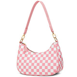 KKXIU Retro Hobo Shoulder Bag - Pinkandwhite