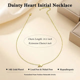 Dainty Heart Initial Pendant Necklace - image 5