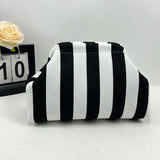 Women's Clip-Top Crossbody Purse – Lightweight Striped, Diamond & Dot Pattern Handbag