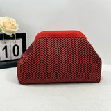 Women's Clip-Top Crossbody Purse – Lightweight Striped, Diamond & Dot Pattern Handbag