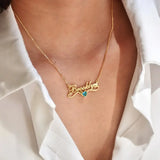 Personalized Name and Birthstone Necklace - image 5