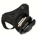 Water-Resistant Motorcycle Leg Bag – Hard Shell Double-Zip Riding Waist Pack
