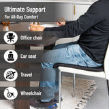 Mind Reader Seat Cushion with Gel Core, Ergonomic Pressure Relief for Tailbone, Hip, Coccyx & Sciatica Pain, Office, Car, Wheelchair, Black