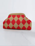 Women's Striped/rhombus/leaf/dot Cloud Handbag, Clip Closure Crossbody Bag, Lightweight Foldable for Daily Use, Gifts for Friends and Valentine's Day