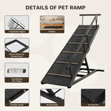 Folding Solid Wood Dog Ramp with Safety Rails