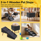 17-Inch Dog Ramp Stairs Ottoman for Senior Dogs