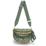 Women's Leopard Print Bum Bag – Lightweight Oxford Cloth Crossbody Bag with Carrying Chain