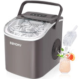 EUHOMY Ice Maker Countertop with Handle, 26lbs in 24Hrs, 9 Ice Cubes Ready in 6 Mins, Auto-Cleaning Portable Ice Maker with Basket and Scoop, for Home/Kitchen/Camping/RV. (2024 New Silver) Utensils