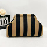 Women's Clip-Top Crossbody Purse – Lightweight Striped, Diamond & Dot Pattern Handbag