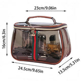 Retro vintage brown vanity makeup organizer bag
