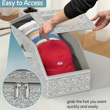 Stackable Hat Storage Box for Baseball Caps – Holds Up to 24 Hats, Clear Window Closet Organizer