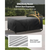 KFFKFF Heavy-Duty Outdoor Furniture Cover, 420D Waterproof Rectangular Cover for Patio Tables and Chairs, All-Weather Protection with Air Vent, 126L x 63W x 28H inch, Black