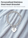 Engravable Heart Stainless Steel Bracelet - image 10