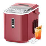 EUHOMY Ice Maker Countertop with Handle, 26lbs in 24Hrs, 9 Ice Cubes Ready in 6 Mins, Auto-Cleaning Portable Ice Maker with Basket and Scoop, for Home/Kitchen/Camping/RV. (2024 New Silver) Utensils