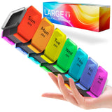 Extra Large Pill Organizer 2 Times a Day – XL Pill Box 7 Day with Big AM/PM Compartments – Fits Large Vitamins, Supplements & Gummies, Vitamin Dispenser, for 7 or 14-Day Use, Color-Coded, Senior-Friendly, No Spills, Medicine Organizer