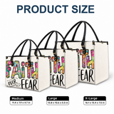 Faith over fear - Gift For Her - Personalized Leather Bag