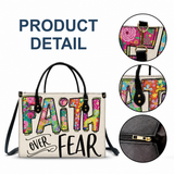 Faith over fear - Gift For Her - Personalized Leather Bag