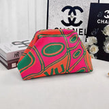 Women's Striped Knit Cosmetic Bag – Large Capacity Makeup Pouch & Travel Toiletry Organizer