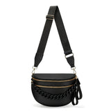 Women's Leopard Print Bum Bag – Lightweight Oxford Cloth Crossbody Bag with Carrying Chain