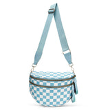 CHERUBEL Crossbody Bag for Women, Casual Plaid Nylon Bum Bag with Detachable Strap and Coin Purse, Large Capacity Sling for Travel, Casual Waist Bag, Birthday