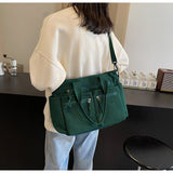 WeeNOD-L Women's Multi-Pocket Corduroy Tote & Crossbody Bag
