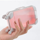 WeeNOD pink mini rolling suitcase organizer