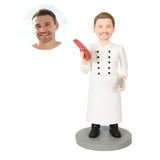 Custom Chef Bobblehead Holding a Carrot | Unique Culinary Gift for Food Lovers