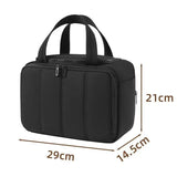 Black organizer bag with dimensions