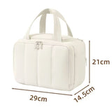 Ivory organizer bag with dimensions