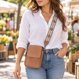 Everyday Phone Crossbody Bag with Patterned Strap