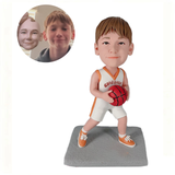 Basketball Player Doll with Custom Head and Basketball