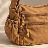 WeeNOD Tan Multi-Zip Canvas Crossbody