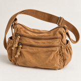 WeeNOD Tan Multi-Zip Canvas Crossbody