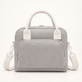 Light Gray Corduroy logo-free insulated lunch tote, Large